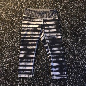 Black and White Stripped Lulu Lemon Leggings
